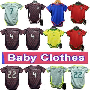 Baby kit messico leggero e comode maglie da calcio brasilias set nazionale 24 25 camicia da calcio 6-18 mesi Son Boys Maillot de foot Brasil a casa francese Away