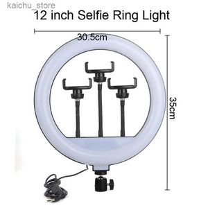 Continuous Lighting 12 inch 30cm ring light LED selfie dimmable YouTube photo camera mobile phone makeup on-site filling wholesale Y240418