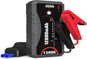 Car Jump Starter Q10S 1500A Peak 12800mAh 12V battery Power Pack with USB Quick Charge 30 Up to 7L Gas or 55L Diesel Engine1498351