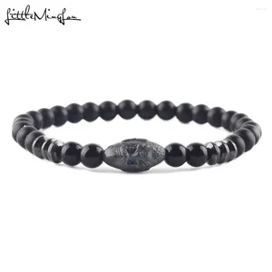 Braccialetti di fascino gemma fortunata perle di pietra naturale mantra preghiera ematite buddha testa braccialetto per donne uomini braccialetti gioielli