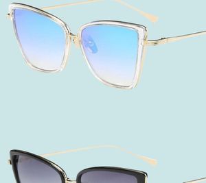 Designer de marca Cateye Sunglasses Women Women Vintage Metal Glasses para Retro Mirror Lunette de Soleil Femme UV4003317753