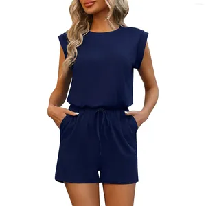 Casual Dresses Women's Summer Off Shoulder Fleared Jumpsuit Square Neck Kort fashionabla och enkla kläder