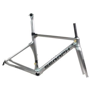 Ramar Clearance Electropated Silver Aero Road Bike Frame TTX8 Double Bolt Direct Mount Brake Rim Brake Använd snabbutgåva