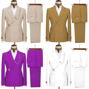 2 Blazers Pieces Men's Business Suits Regelbundet passande hack -lapel prom Tuxedos för bröllop Blazerpants 231117 31117