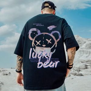 Lucky Bear Designer Mens Camista Casual Mulher Camisetas Streetwear Summer Summer Beach Crew Neck pesco