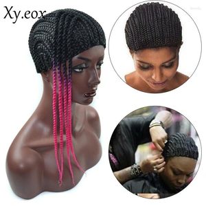 Ball Caps Cornrow Cap For DIY Weave Crochet Braided Wig Elastic Hair Net Black