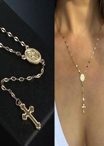 Ny vintage kedja halsband Christian Böhmen religiös rosenkranshänge halsband för kvinnor charm smycken gåvor8774959