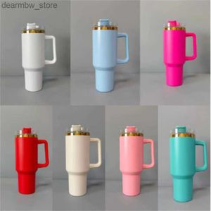 water bottle 40oz tumbr UV gold copper lon plating tumbrs with hand lid straw big capacity stainss steel vacuum insulated beer mug water bott outdoor camping cup