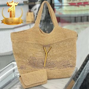 Tote Icare Women Maxi Designer Handbag Raffias Hand-embroidered Straw High Quality Beach Large Capacity Totes Shopping Bag 10A