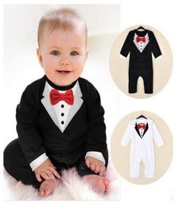 Zestawy odzieży Baby Boy Romper Niemowlę małego garnituru Mały dżentelmen z Bow Ties Kids Kids Sumpsuits -Clothing Setsclothing9343221