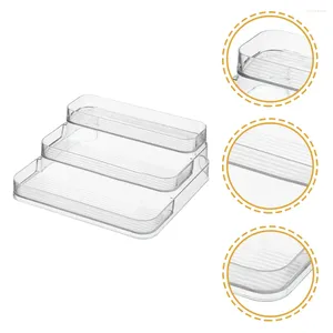 Kök förvaring 3 -Tier hudvårdsprodukter transparent stegad kopphållare klara hyllor Eyebrow Pencil Organizer Pet Serdring