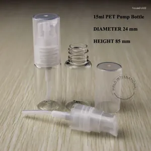 Förvaringsflaskor 15 ml husdjurslotion pump spray flaska plast kosmetisk förpackning för emulsions toner gel serumkräm