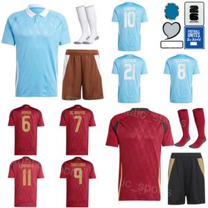 2024 2025 Национальная команда футбол 8 Youri Tielemans Jersey Euro Cup 7 Jeremy Doku 22 Aster vranckx 6 Amadou Onana 11 Leandro Trossard Football Комплекты Mens Kid Bilishi