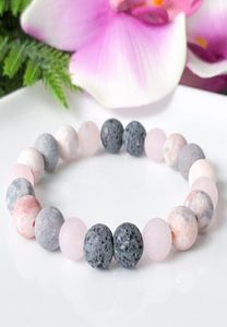 MG1107 Matted Pink Zebra Jasper Crystal Diffuser Bracelet Essential Oil Anxiety Bracelet Lava Bead Energy Bracelet Aromatherapy He6695555