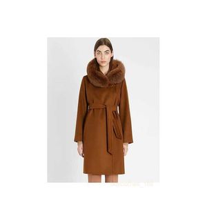 Designer Coat Womens Coat Jackets Mestree di lana capri MaxMaras Giacca a trench Single Sfrigio Slim's Long Winker's Long Wooline X78M