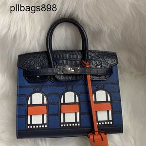 Designer handgefertigt 7A Handtasche Bikns Echtes Leder Nebel Alligator Haut Bauch 25 kleine Frauen tragbare limitierte leichte Luxuryum85