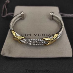 Bangle David Yurma X 10MM Bracelet For Women High Quality Station Cable Cross Collection Vintage Ethnic Loop Hoop Punk Jewelry Ban