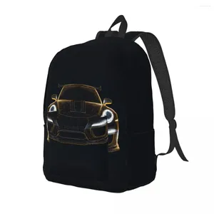 Backpack Classic Sport Car Canvas Backpacks Line Art Neon große stilvolle tägliche Taschen