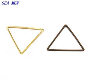 100pcs 24 mm Copper Triangle Cirgle Circle Antique Brąz Srebrny Mosiądzy Złoty Złota DIY Akcesoria 4140709