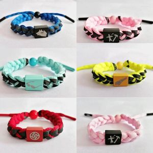 Braccialetti di fascino anime jujutsu kaisen gojo satoru cosplay intrecciata corda a mano olografica Accessori di moda bracciale riflettente regalo