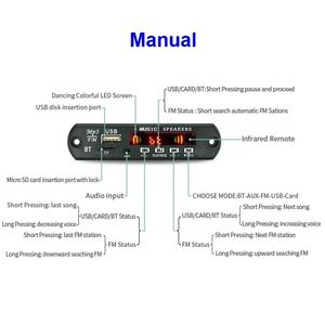 2024 Bluetooth 5.0 MP3/WMA/WAV/APE/FLAC DECODER BOARD CAR Audio USB TF FM Radio Modul