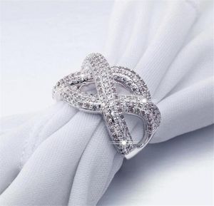 Vecalon Fashion infinity Ring 925 Sterling Silver Diamond Cz Stone Engagement Wedding Band rings for women men Finger Jewelry7677345