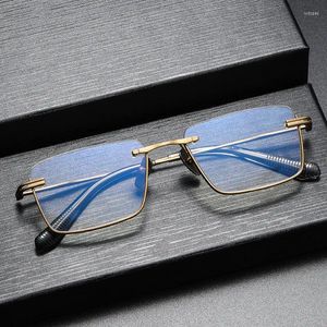 Sonnenbrillen Frames windrot reine Titanbrille Halbrahmen Männer 2024 Retro Vintage Rezept Square Brille Myopia Optical Eyewear