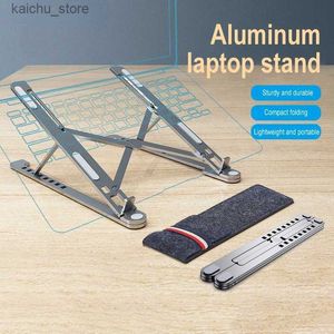 Andra datorkomponenter Laptop-stativ Laptop Stand Riser Computer Tablet Stand 8-vinkel justerbar aluminium Ergonomisk vikbar bärbar skrivbordsstativ Y240418