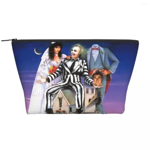 Kosmetiska väskor Beetlejuice Movie Tim Burton Travel Bag For Women Halloween Film toalettmete Makeup Organizer Lady Storage Dopp Kit