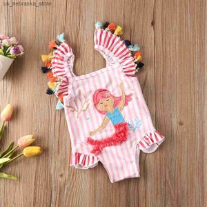 Pieces 0-7y Childrens Swimsuit Baby Biquíni 2022 Tamel de verão Mermaid Swimsuit Childrens Swimsuit Childrens Swimsuit Q240418