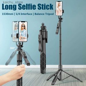 セルフィーモノポッドFGCLSY 2024 NEW 1530MMワイヤレスBluetooth Selfie Stick Tripod StandすべてのスマートフォンY240418でバランスの取れた安定したショット作品