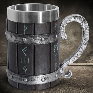 Andra fågelförsörjningar Creative Viking Beer Mug Large rostfritt stål Cup Harts Hantverk