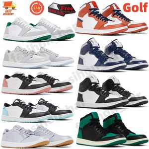 Golf Pine Green 1s Wolf Grey Gum Basketball Shoes Black Croc Phantom Volt Golf Out of the Mud Sneaker Trainer