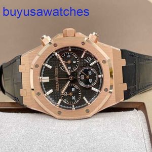 AP Pilot Wrist Watch Royal Oak Series 26240or Rose Gold Black Belt Mens Fashion Leisure Business Sports Back Transparent Mechanical Watch