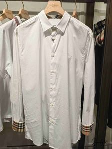 Moda Luxo Buurberlyes Roupas para homens Homens domésticos Novos bordados camisa de camisa manta de madeira bordada camisa mensal de camisa feminina com logotipo original