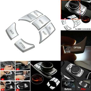 2024 CAR MULTIMEDIA KNAPPER Dekoration Cover Trim Sticker Car Chrome Button Decor Cover för BMW 1/2/3/5/6/7/x1/x3/x5/x6