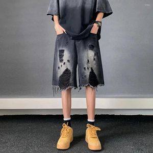 Herren Shorts zerrissen gelegentlich Denim Y2K 2024 Sommer Dünne amerikanische Trend Mode mittelpants High Street Loose Fünf-Punkte-Hosen