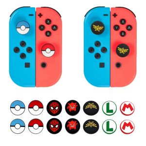Grips 8pcs/lot Silicone Thumb Stick Caps Grip Analog Joystick Caps for NS Switch OLED Joy Con Controller, Switch Lite Game Accessories