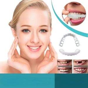 2024 Perfekt fit tandblekande falskt tandtäckning snäpp på silikon leende faner tänder övre skönhetsverktyg kosmetiska tänder gratis frakt för