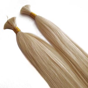 Перелет русские прямые волосы 300 г лоты Human Remy Hair Bult без утка для плетения блондинки Colro 613#, бесплатная доставка