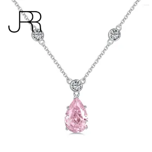 Pendants JRR 925 Sterling Silver Pear Cut 3CT Elegant Moissanite Diamonds Gemstone Wedding Romantic Pendent Necklace Fine Jewelry