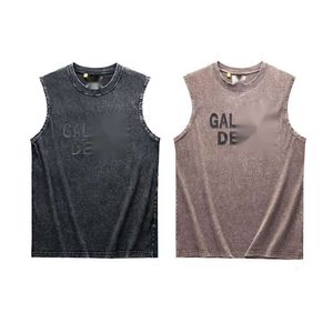 Gallrey Tee Depts Designer T-shirt Najwyższa jakość luksusowa moda T-shirt Meichao klatka piersiowa Offset woda myjka stary bawełniany luźne zbiorniki rękawów mężczyźni kobiety