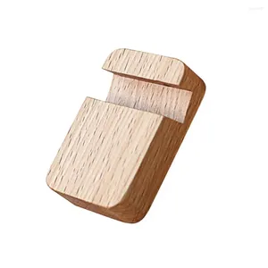 Förvaringspåsar 2xSolid Wood Moible Phone Holder Desk Stand för surfplatta 4x5cm Beige