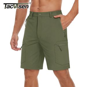 TACVASEN 5 Zipper Pockets Summer Quick Dry Cargo Shorts Mens Fishing Elastic Waistband Outdoor Hiking Nylon Work 240417