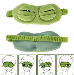 2019 New Green Frog Cartoon Cute Eyes Cover the Sad 3D Eye Mask Cover Sleeping Rest Sleep Anime Rolig gåva Sovande Eyemask Y15027123367