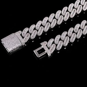Ny process kubansk halsband mossinat diamant kubansk kedja stilfulla mens halsband 925 silver moissanit kubansk länkkedja