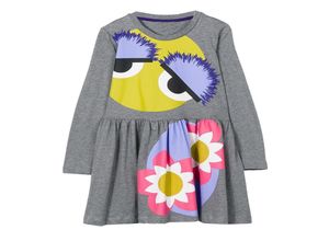 dresses European and American style girls dress Autumn princess knit long sleeve round neck8007942