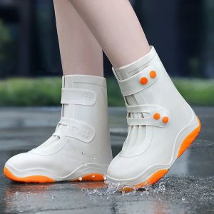 Boots Kids Rain Shoes Cubra o fundo grosso de fundo vestível sola de conveniência dobro portátil à prova d'água de pinça de chuva de chuva