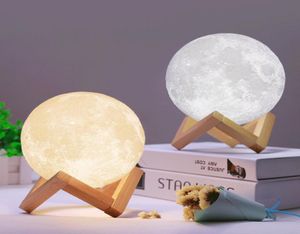 LED Night Light 3D Print Moon Lamp Luna Magic Touch Full Moonlight Portable 2 Colors Change Baby Gift Lights For Home Decor2097198