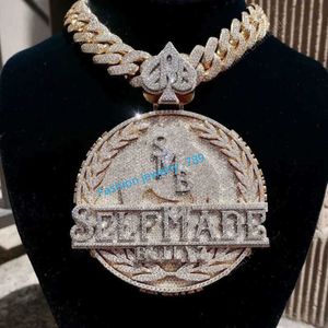 Hip Hop Jewelry masculino pingente personalizado Sier VVS Moissanite Diamond Mossanite Chain and Cross Pinging